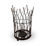 Salt Chunks in ZigZig Wrought Iron Basket Lamp