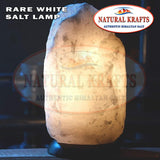 Natural Himalayan Rock Crystal Salt Table White Lamp